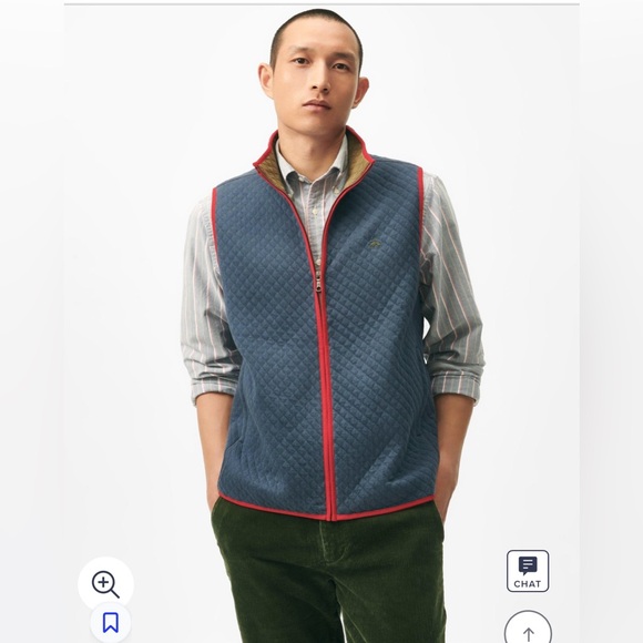 Diamond-Quilted Zip Vest in Cotton Blend | New With Tags - Picture 4 of 5